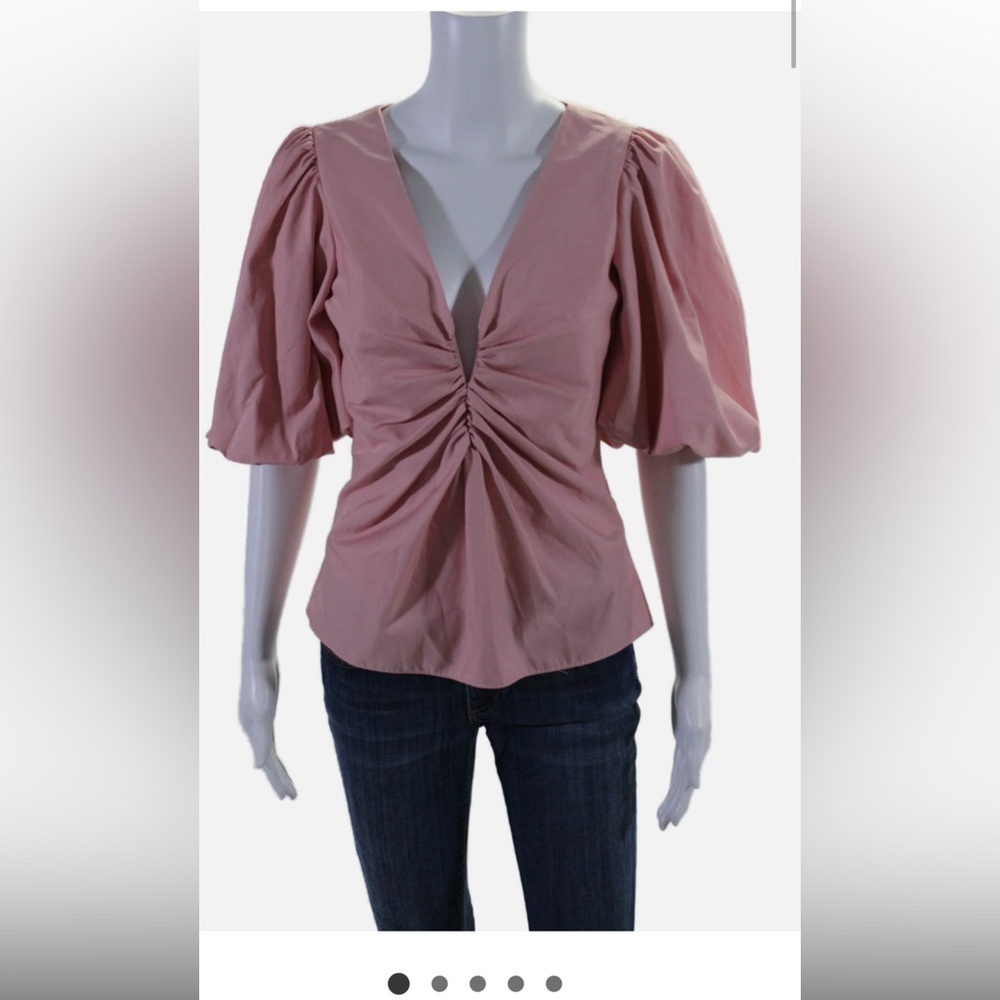 Amanda Uprichard Elegant Pink Ruched Women's Top